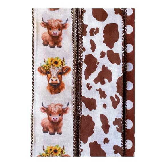 Cow & Sunflower Welcome Gnome Ribbon Bundle | Fall Wreath Kit | Country Decor - Picture 6 of 8